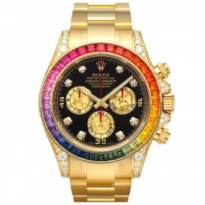 ROLEX DAYTONARAINBOWDIAMONDYELLOWGOLDSTAINLESSSTEEL40MM 116598RBOW