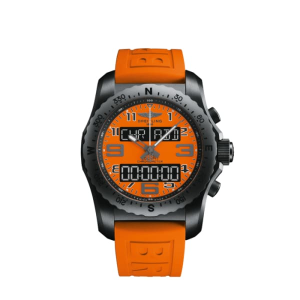 BREITLING MEN’S COCKPIT B50 ORBITER LIMITED EDITION, 46MM, DLC-COATED TITANIUM, ORANGE DIAL