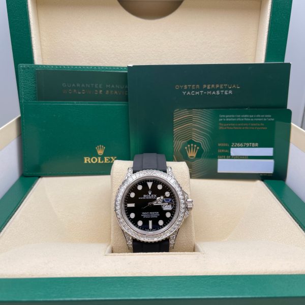Rolex Yacht-Master 226679TBR White Gold Black Dial Diamond Bezel - Image 6