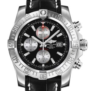 Breitling Super Avenger 2 Black Leather Deployment A1337111 BC29