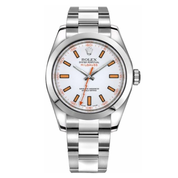 Rolex Milgauss Men's Automatic White Dial Watch 116400-0002